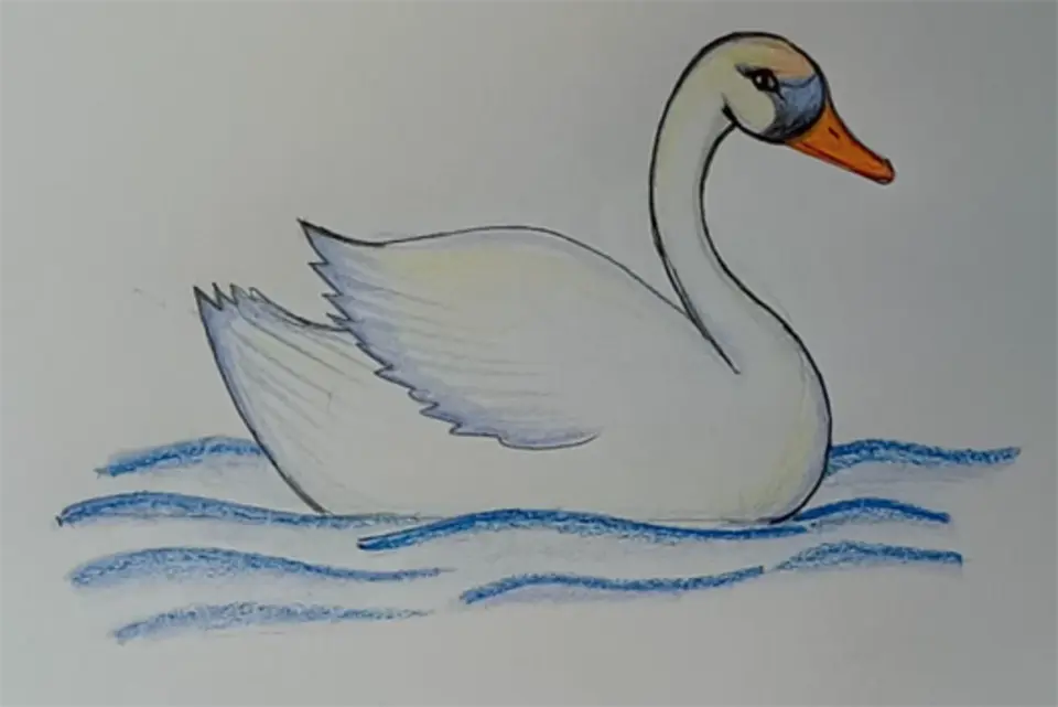 Рисунок лебедь для детей