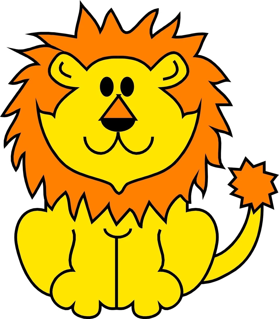 Голова льва рисунок для детей
