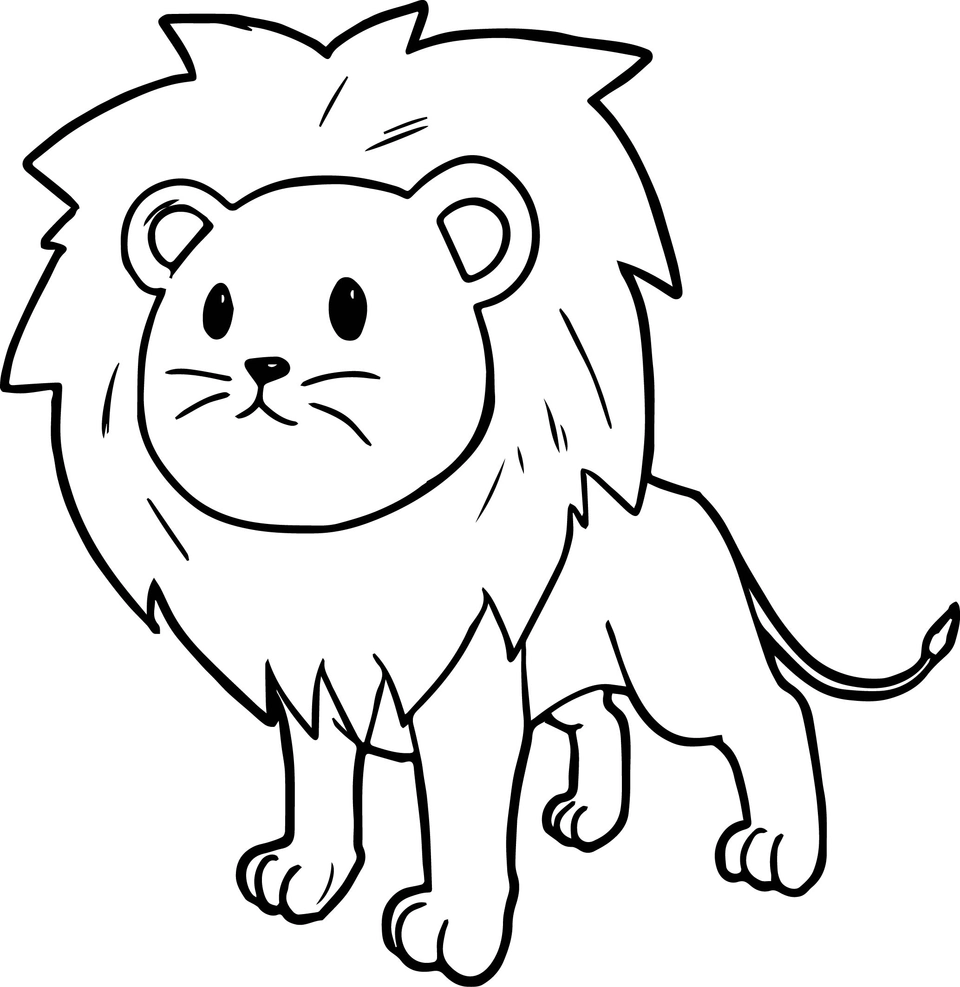 Раскраска лев для детей
