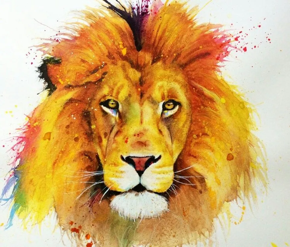 Морда льва живопись