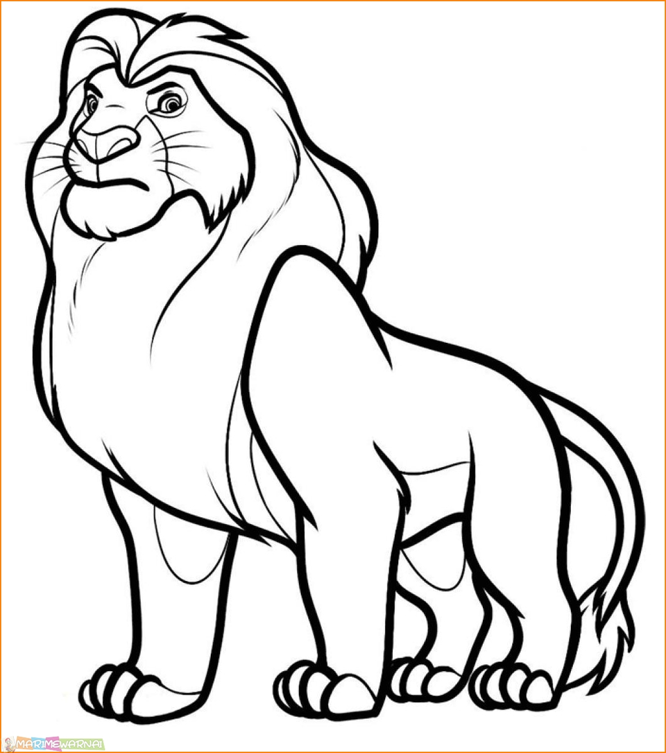Раскраска король лев муфаса