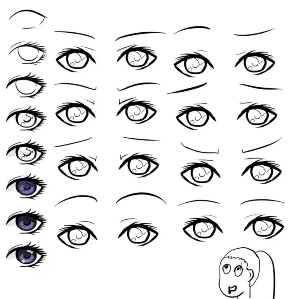 Рисование глаз аниме