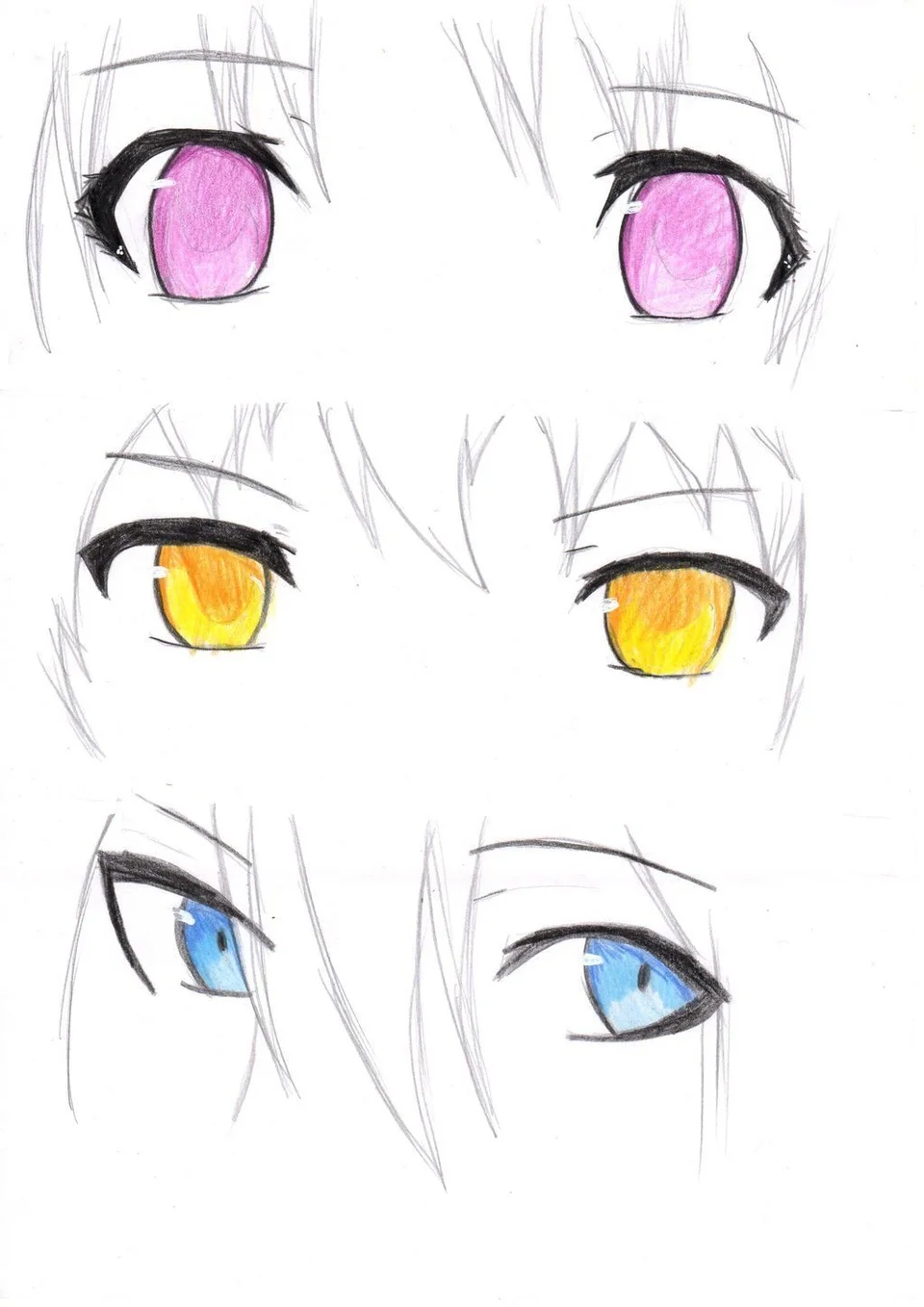Рисовать аниме глаза