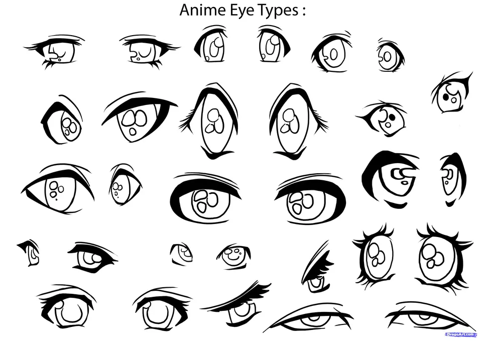 Рисование аниме глаз