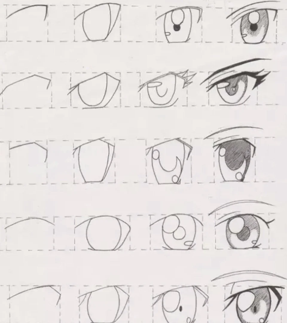Глаза аниме карандашом