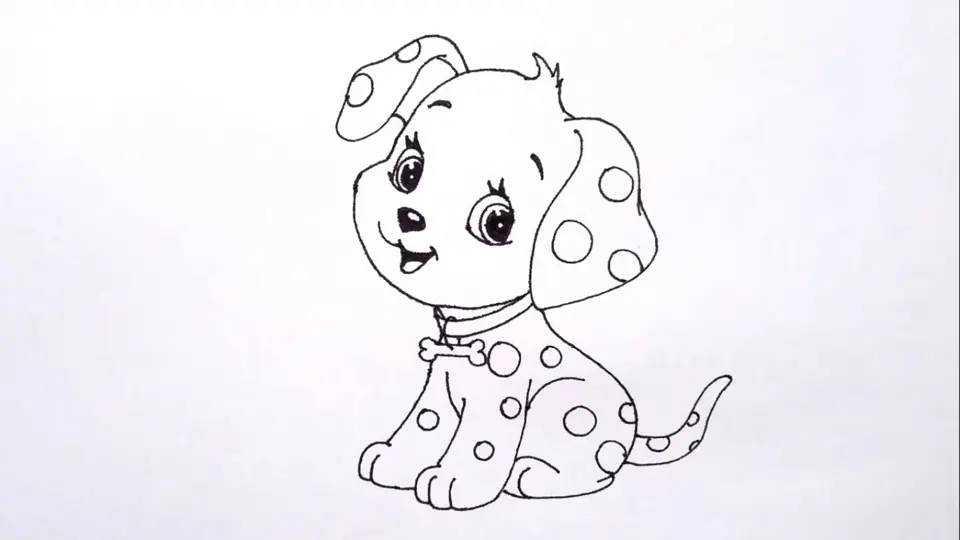 Собачка рисунок для детей карандашом