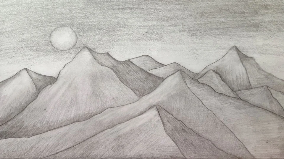 Рисуем горы карандашом