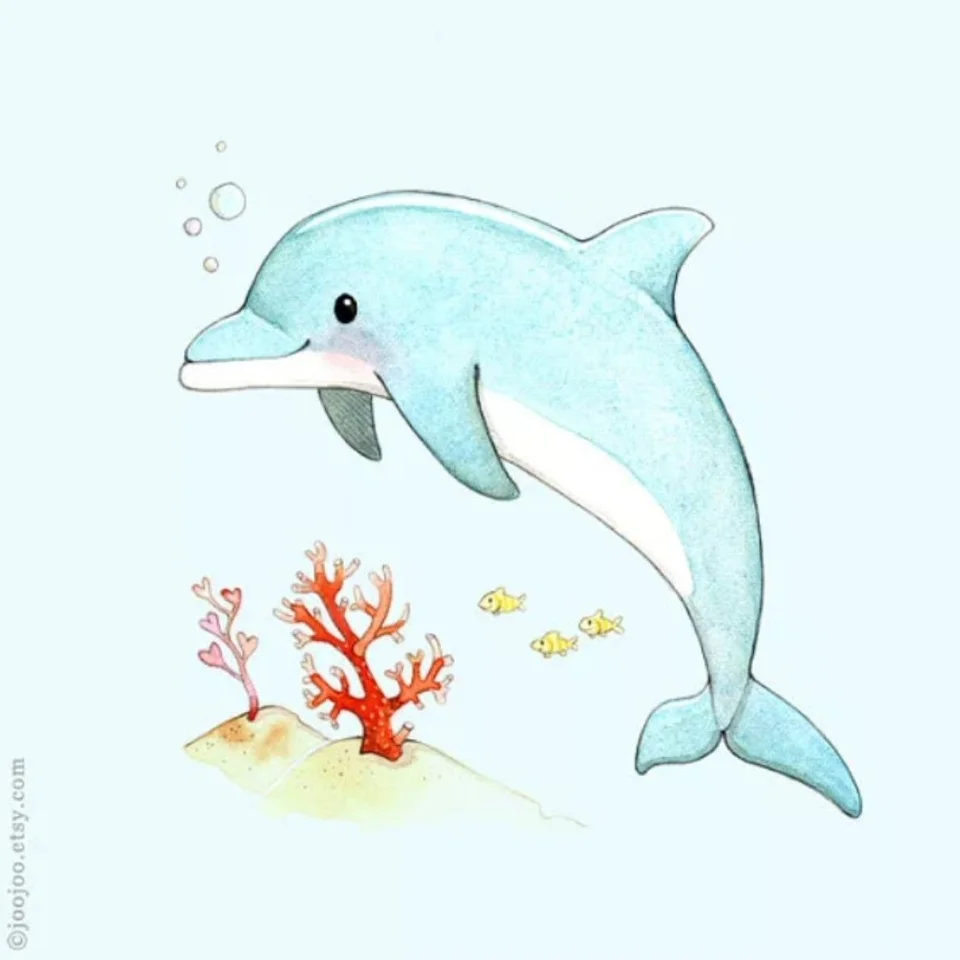 Дельфин для срисовки