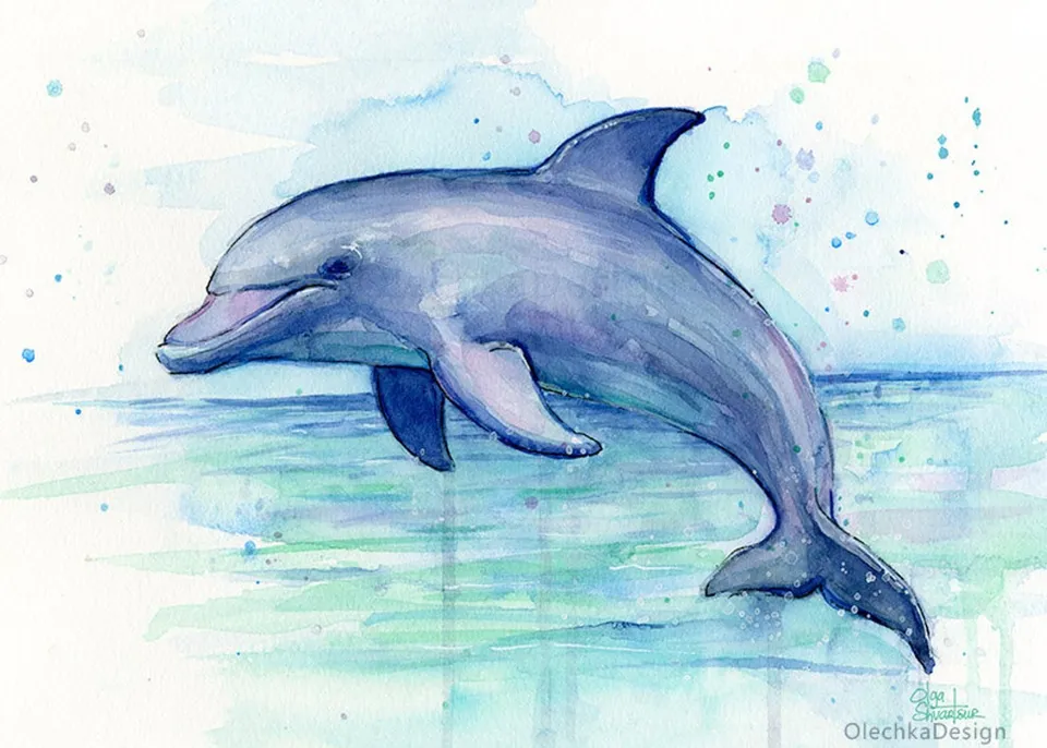 Рисунок дельфин
