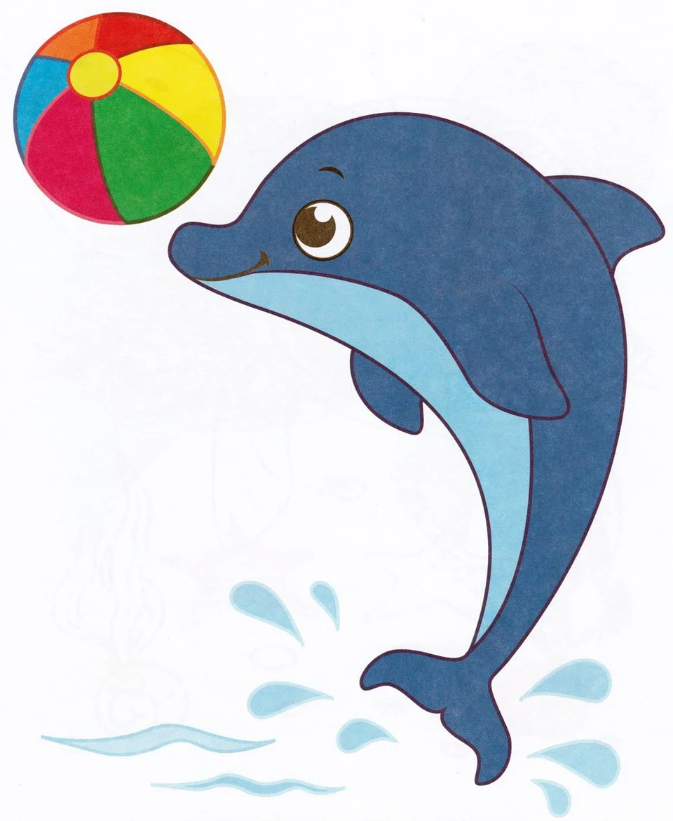 Рисунок дельфин для детей