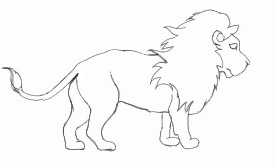 Рисовать льва карандашом