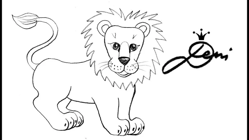 Раскраска для детей лев