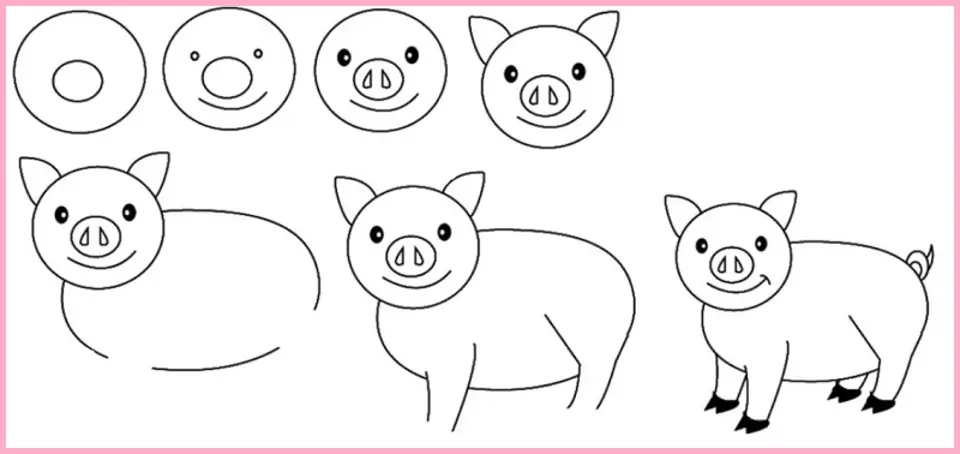 Рисунок свинки для детей