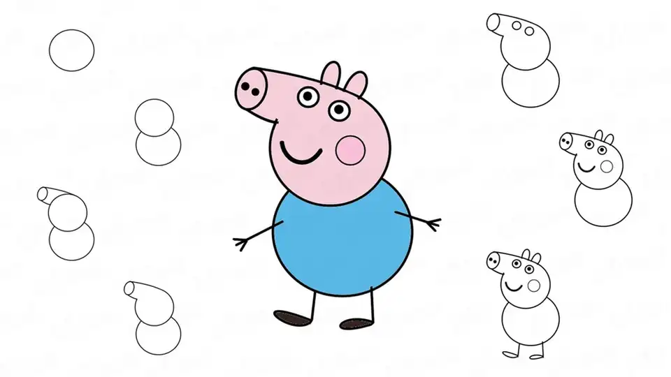 Рисуется свинка пеппа