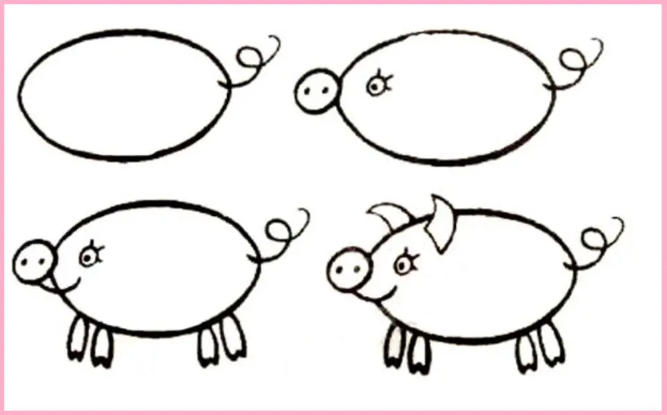 Рисунок свинки для детей
