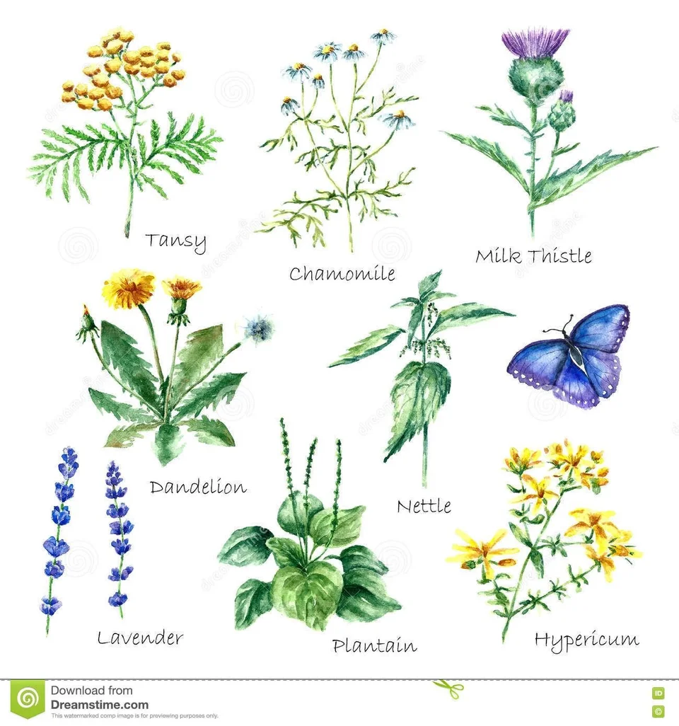 Лекарственные растения рисунки