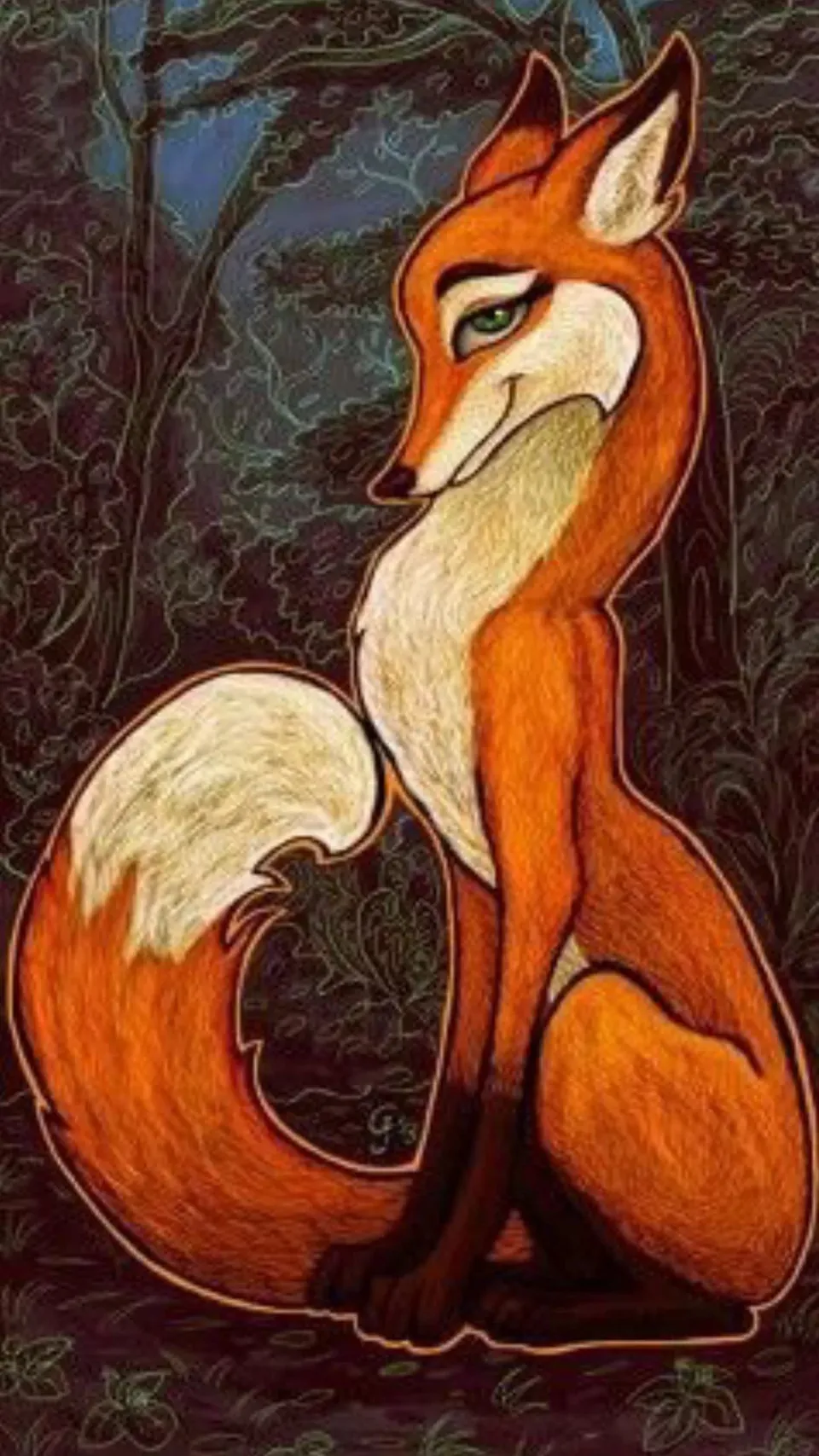 Красивая лисичка рисунок