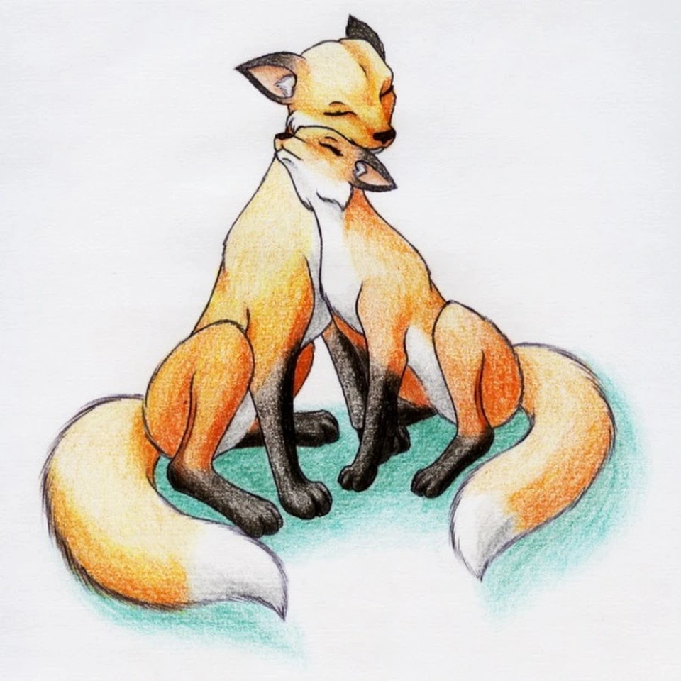 Рисунок лисы для срисовки