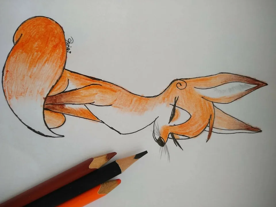 Лиса рисунок карандашом для срисовки