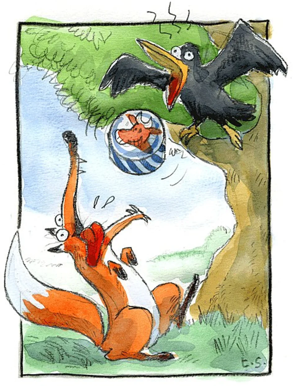 Иллюстрации к басне ворона и лисица