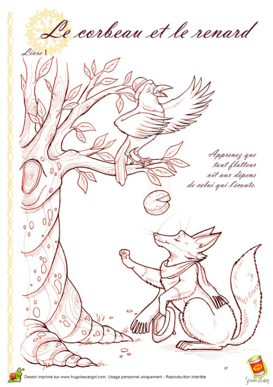 Ворона и лисица рисунок
