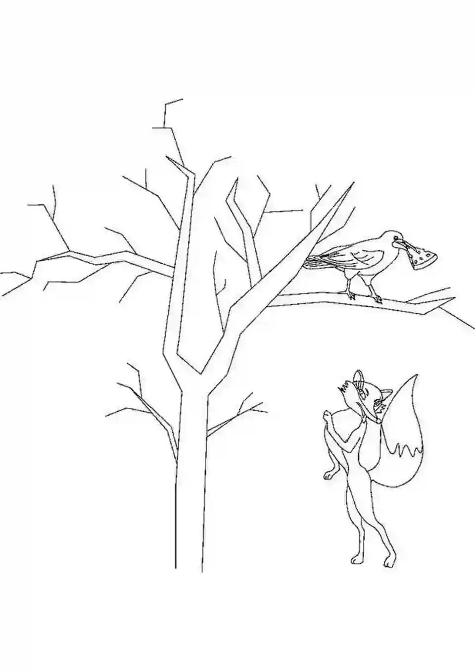 Иллюстрация к басне крылова ворона и лисица для срисовки