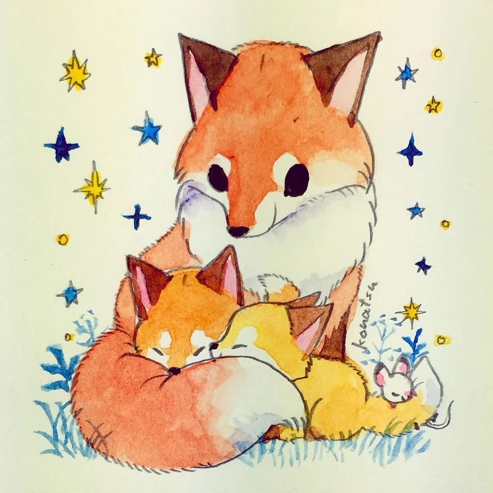 Милые рисунки лисы