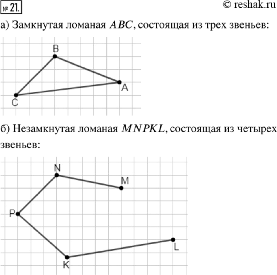 Начертили ломаную линию из четырех звеньев