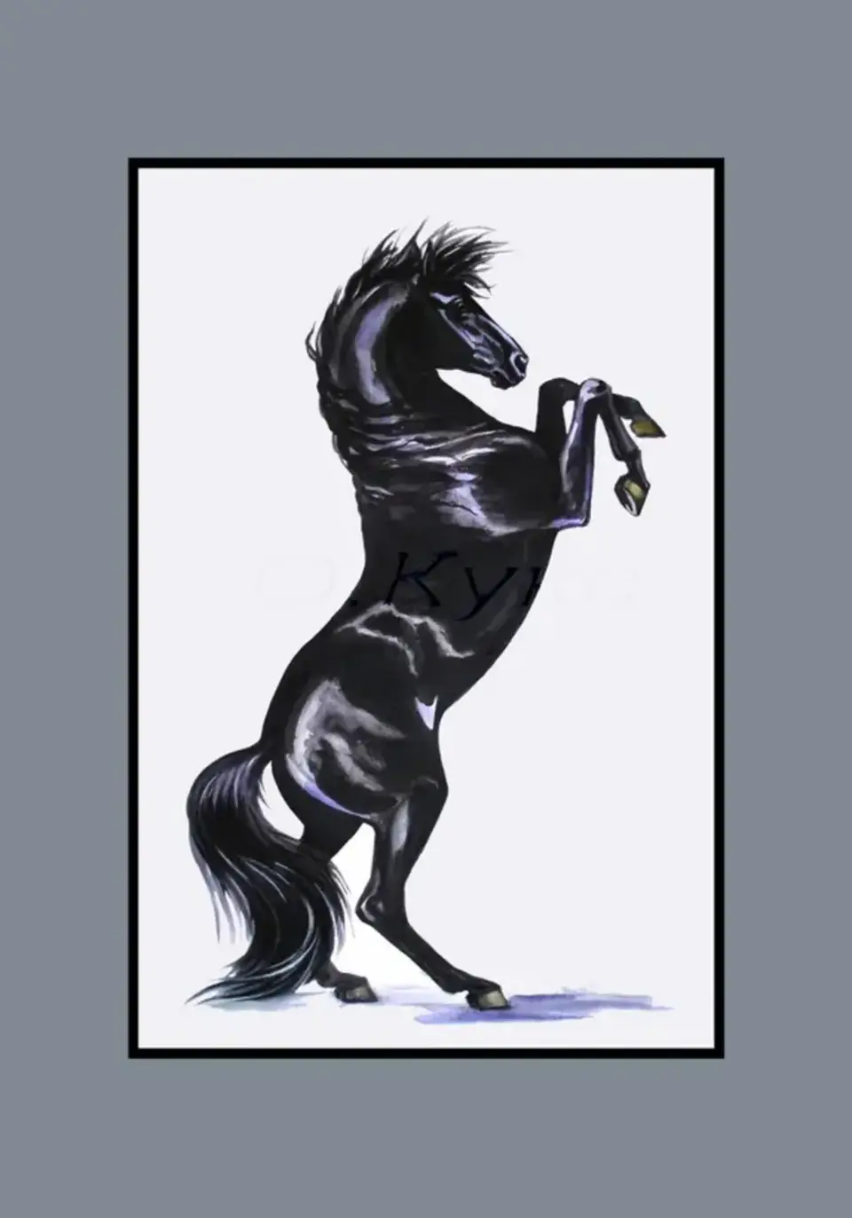 Лошадь черно белая