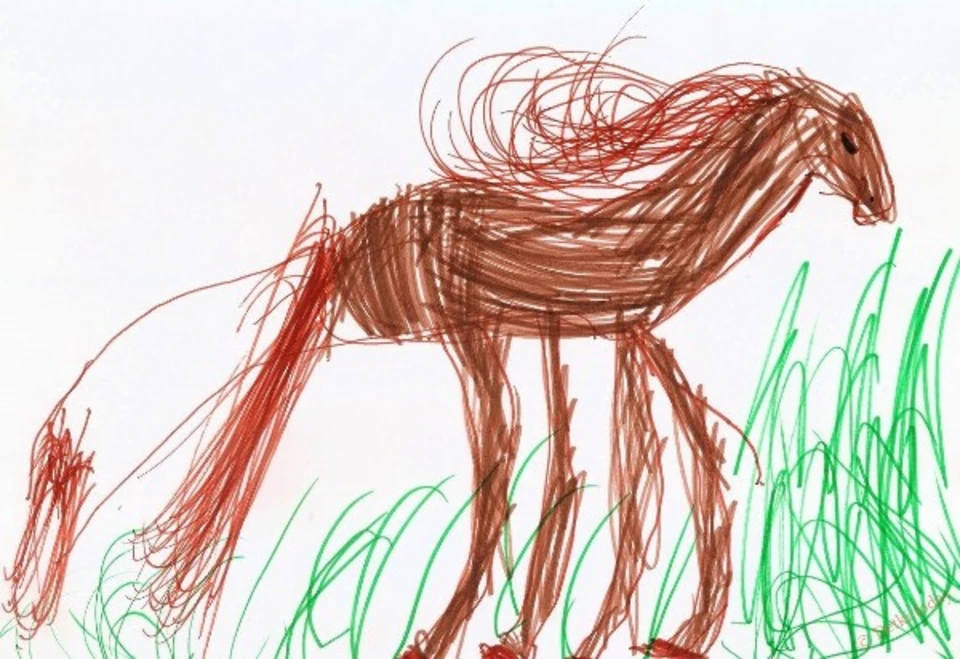 Конь детский рисунок