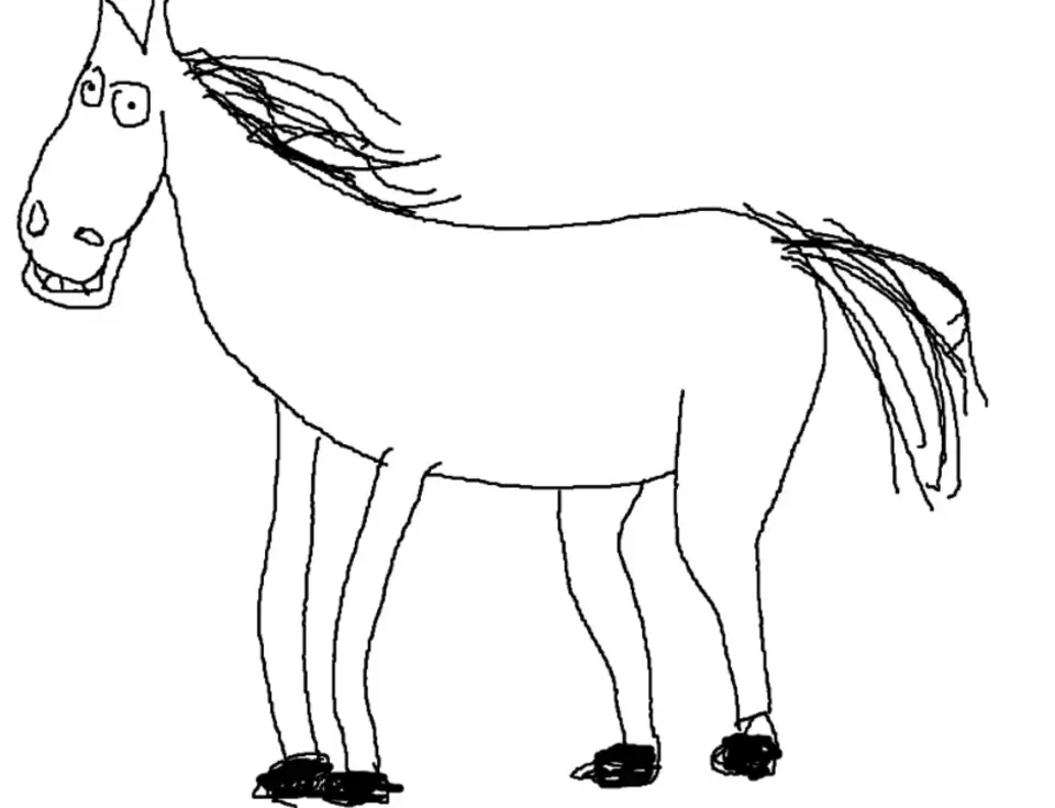 Конь рисунок карандашом для детей