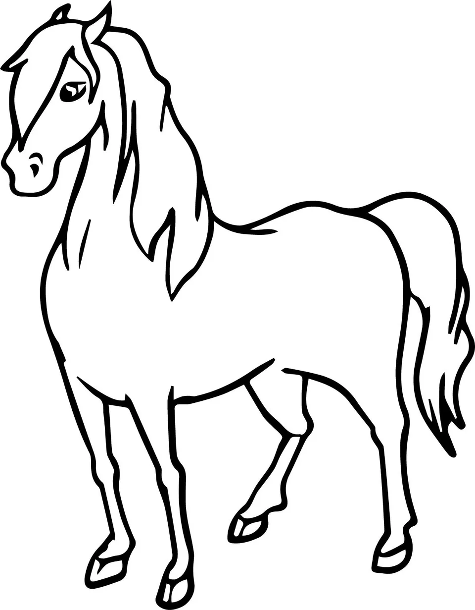 Лошадь для срисовки легкие