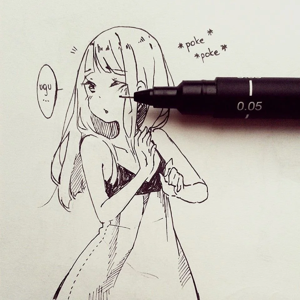 Рисунки ручкой аниме