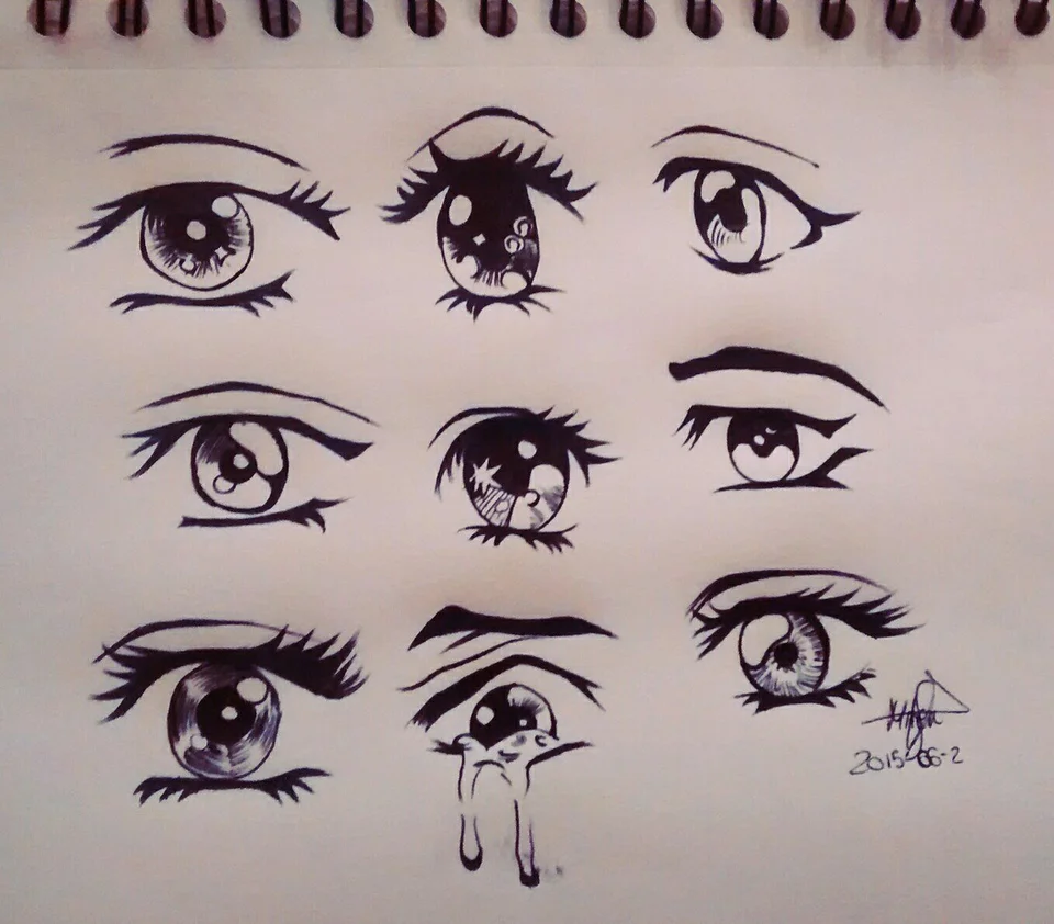 Аниме глаза карандашом