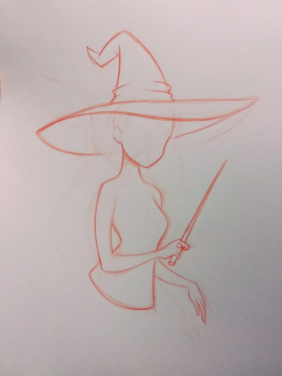 Рисунок ведьмы для срисовки
