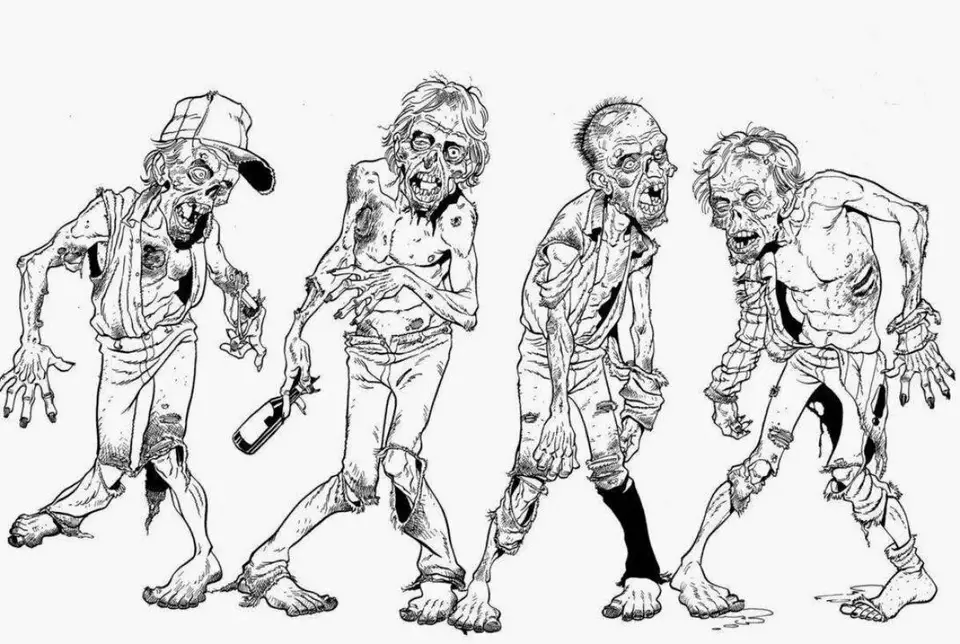 Рисунки для срисовки зомби