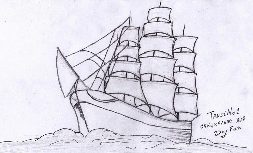 Корабль зарисовка