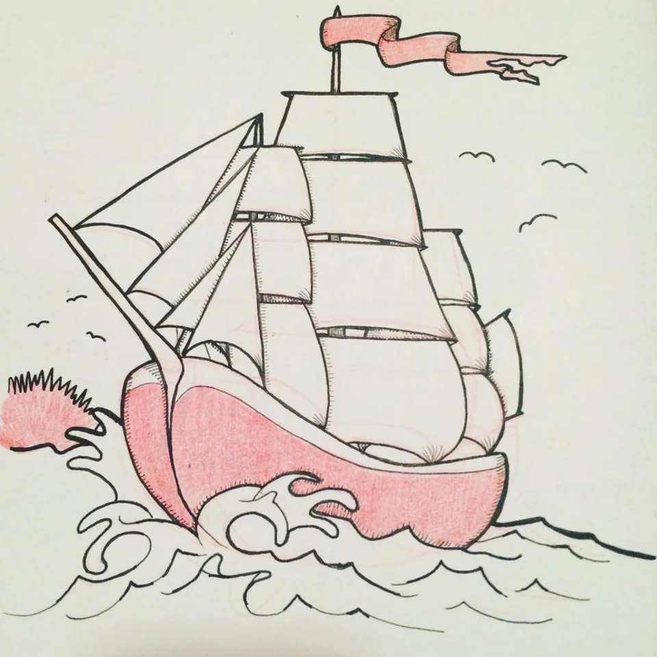 Корабли рисунки