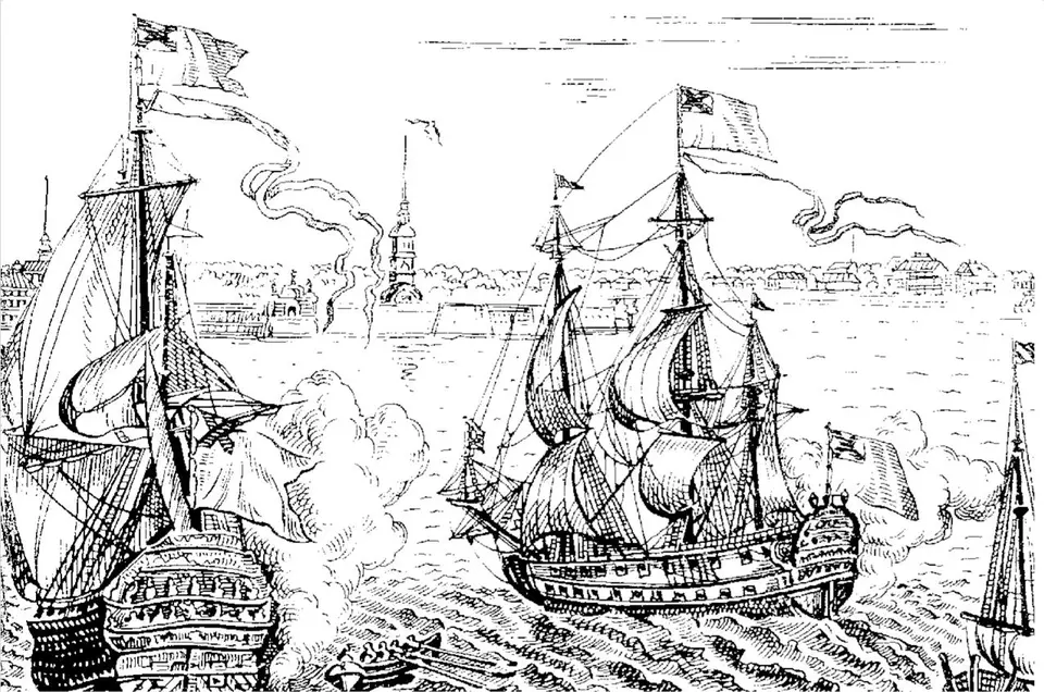 Алексей зубов. васильевский остров. 1714 г. гравюра.