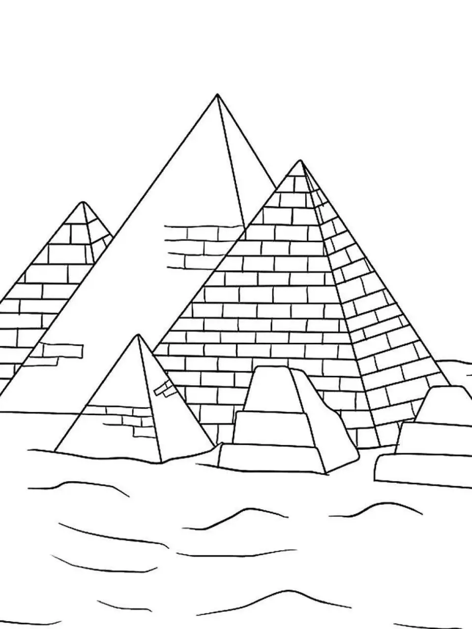 Раскраска строители египетской пирамиды