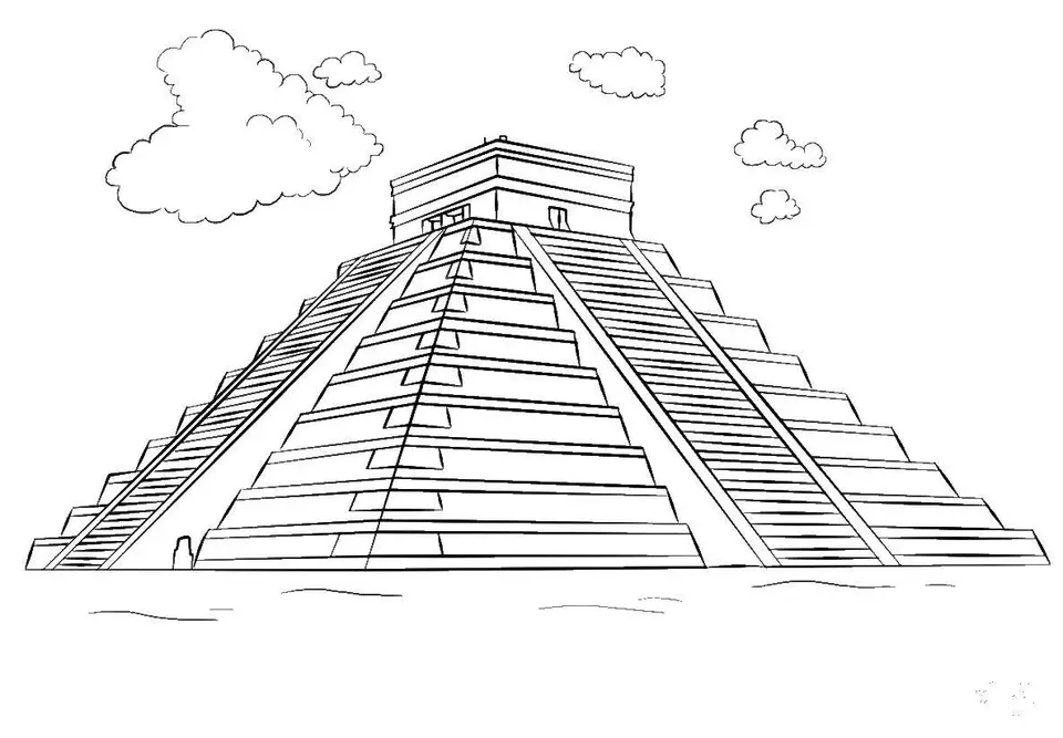 Пирамида майя рисунок