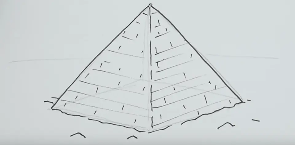 Пирамида хеопса карандашом по этапам