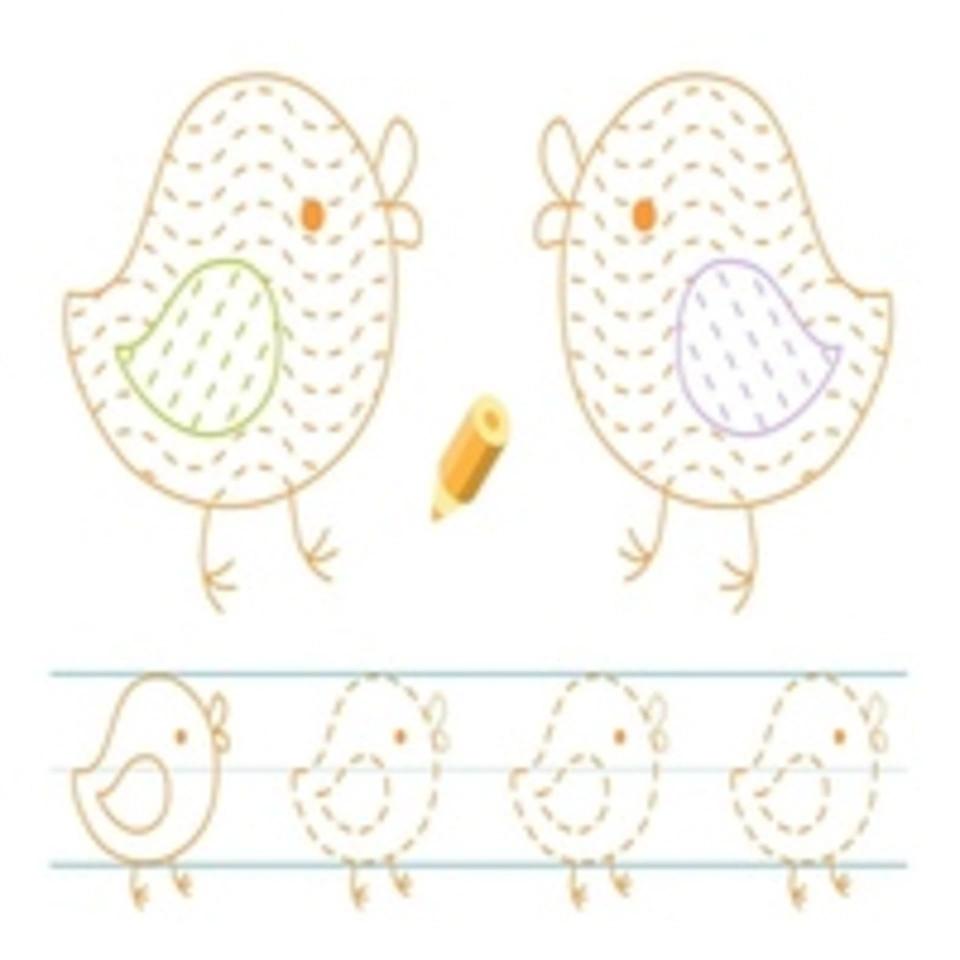 Рисуем цыпленка пальчиками