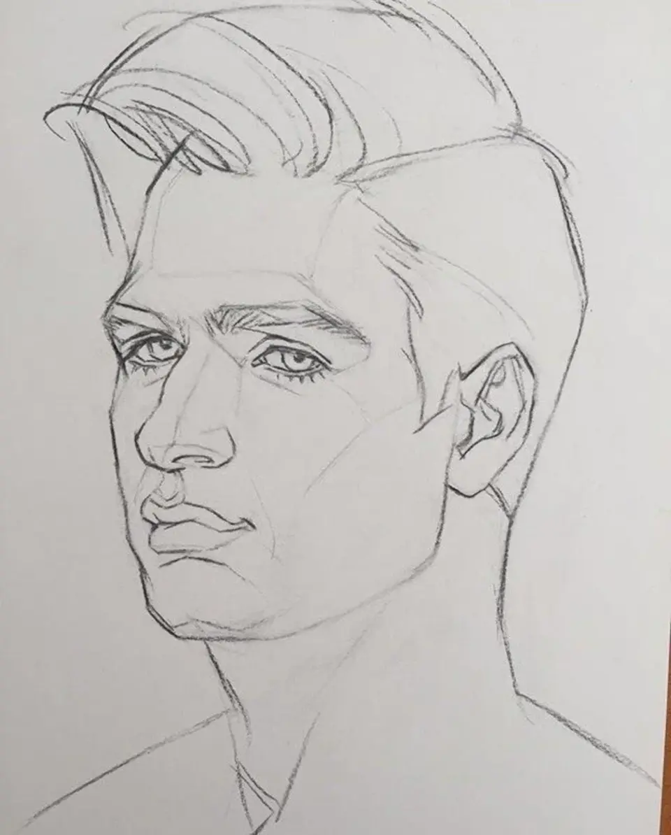 Портрет мужчины карандашом