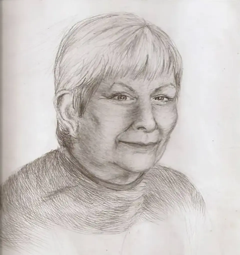 Автопортрет бабушки карандашом
