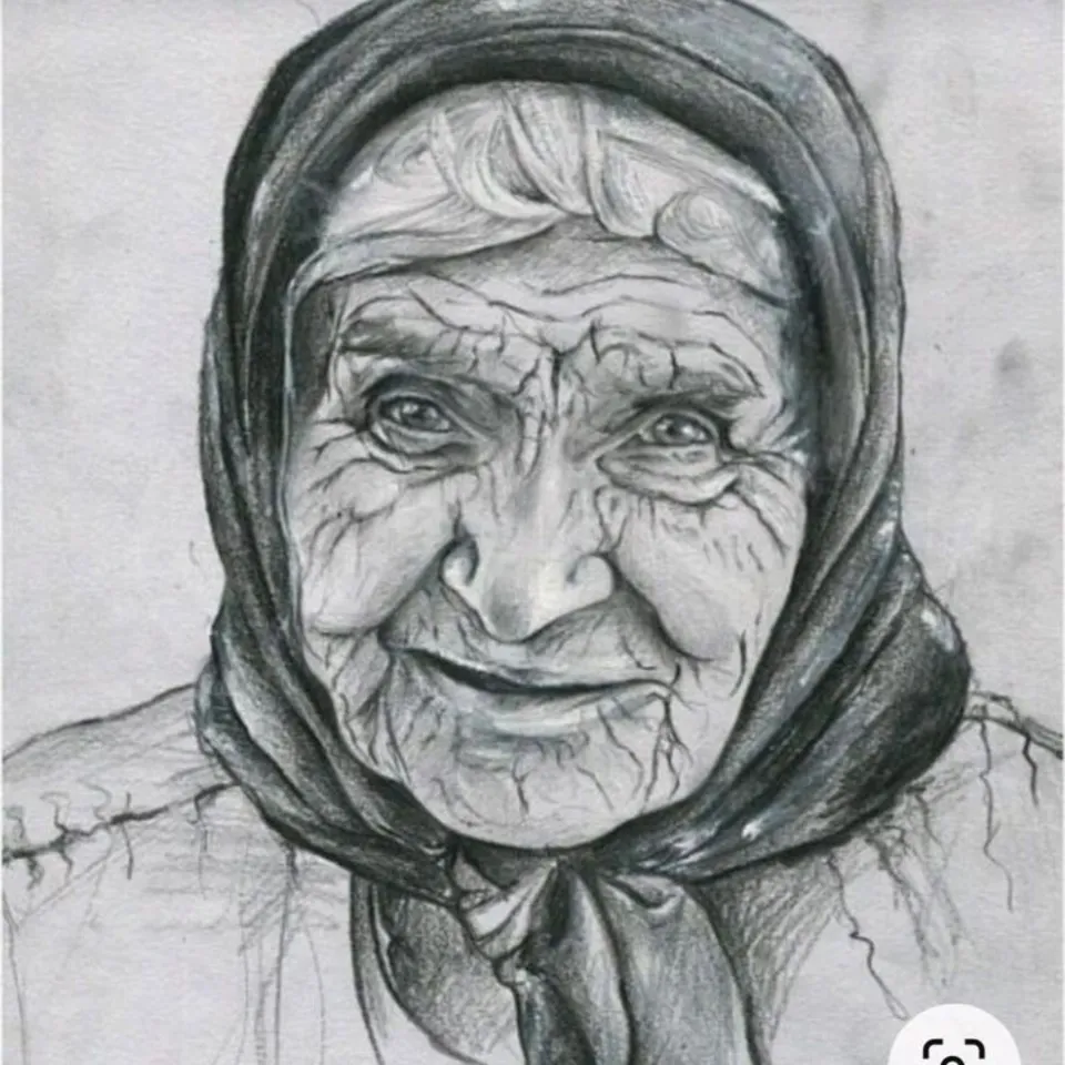 Бабушка зарисовка