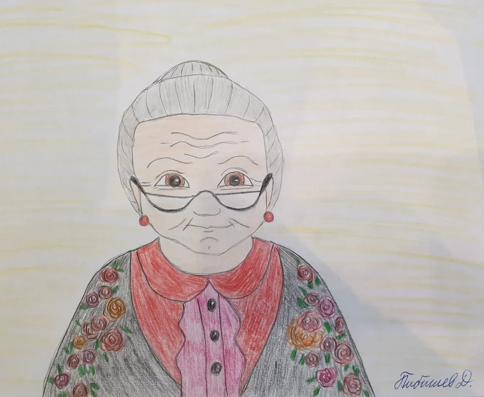 Портрет бабушки детский рисунок