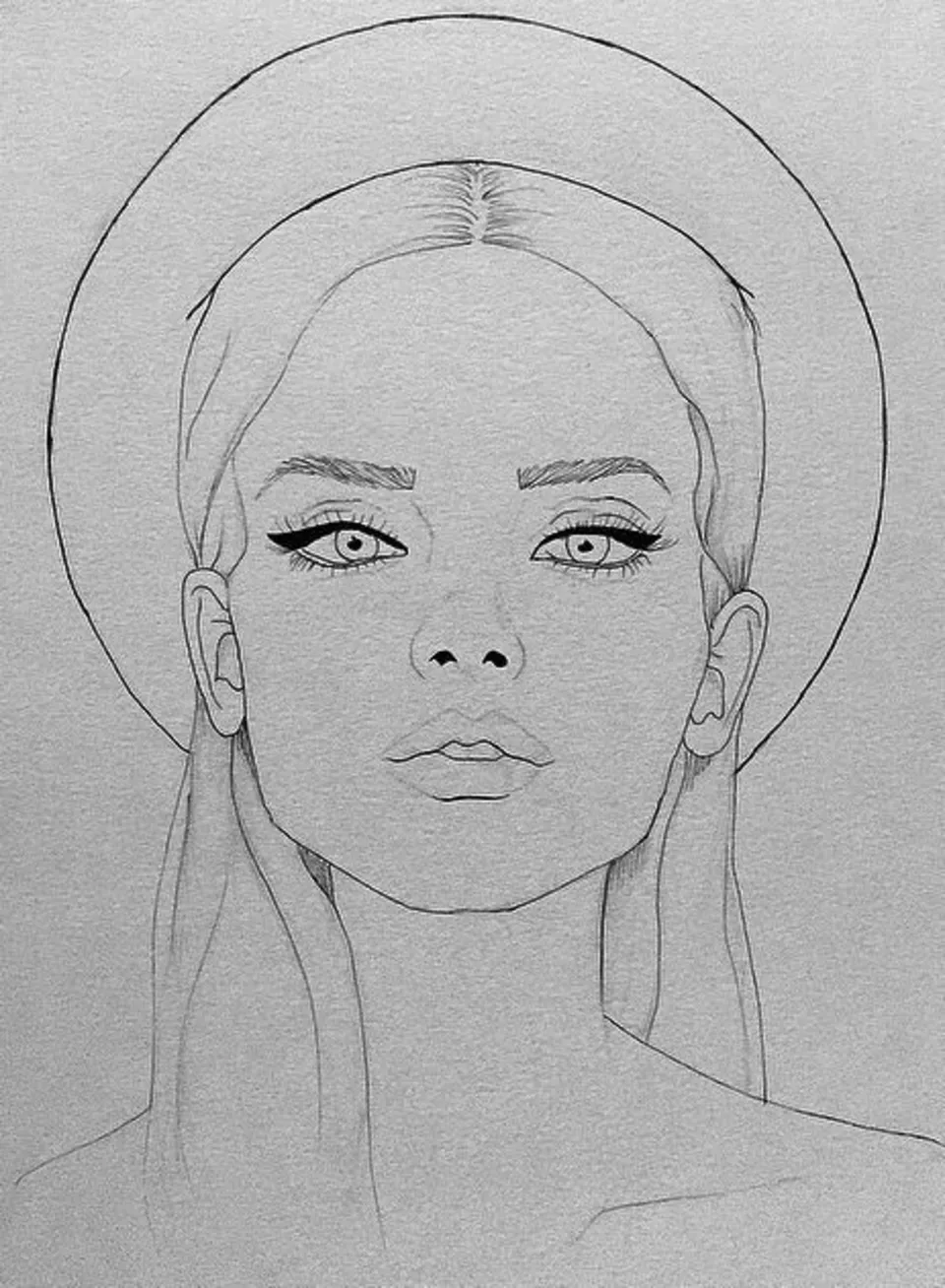 Рисунок лица девушки карандашом для срисовки