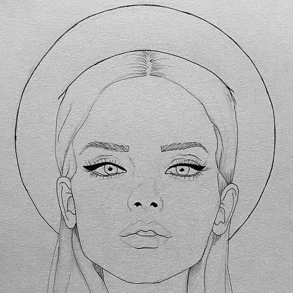 Рисунок лица девушки карандашом для срисовки