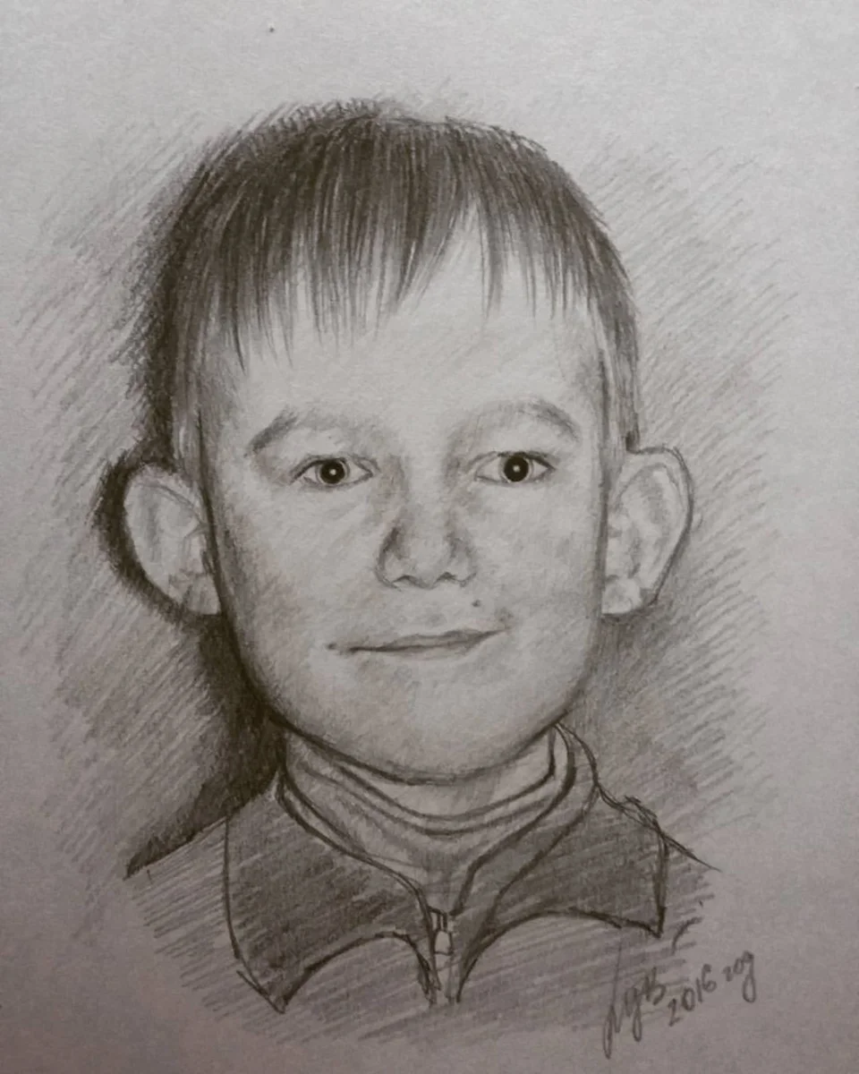 Портрет мальчика карандашом